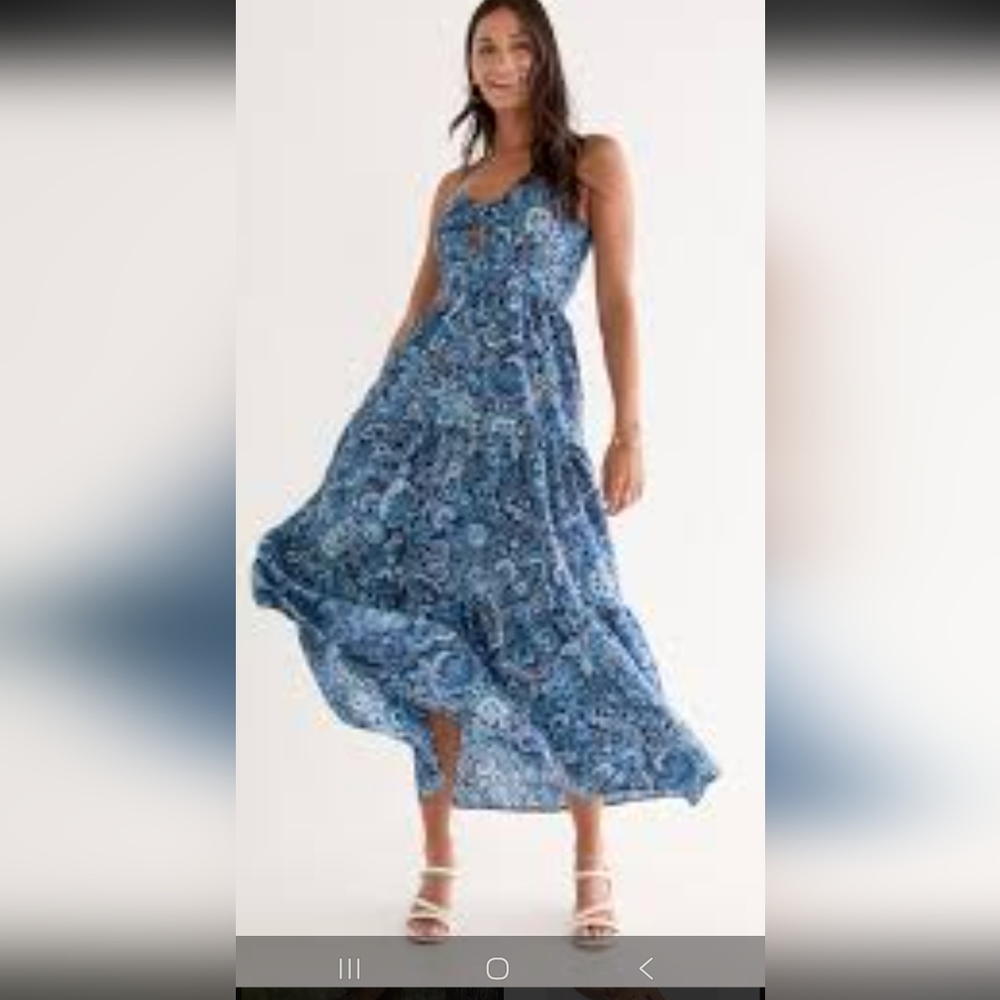 NEW Trixxi Blue Floral Maxi Dress (W/out Tags)